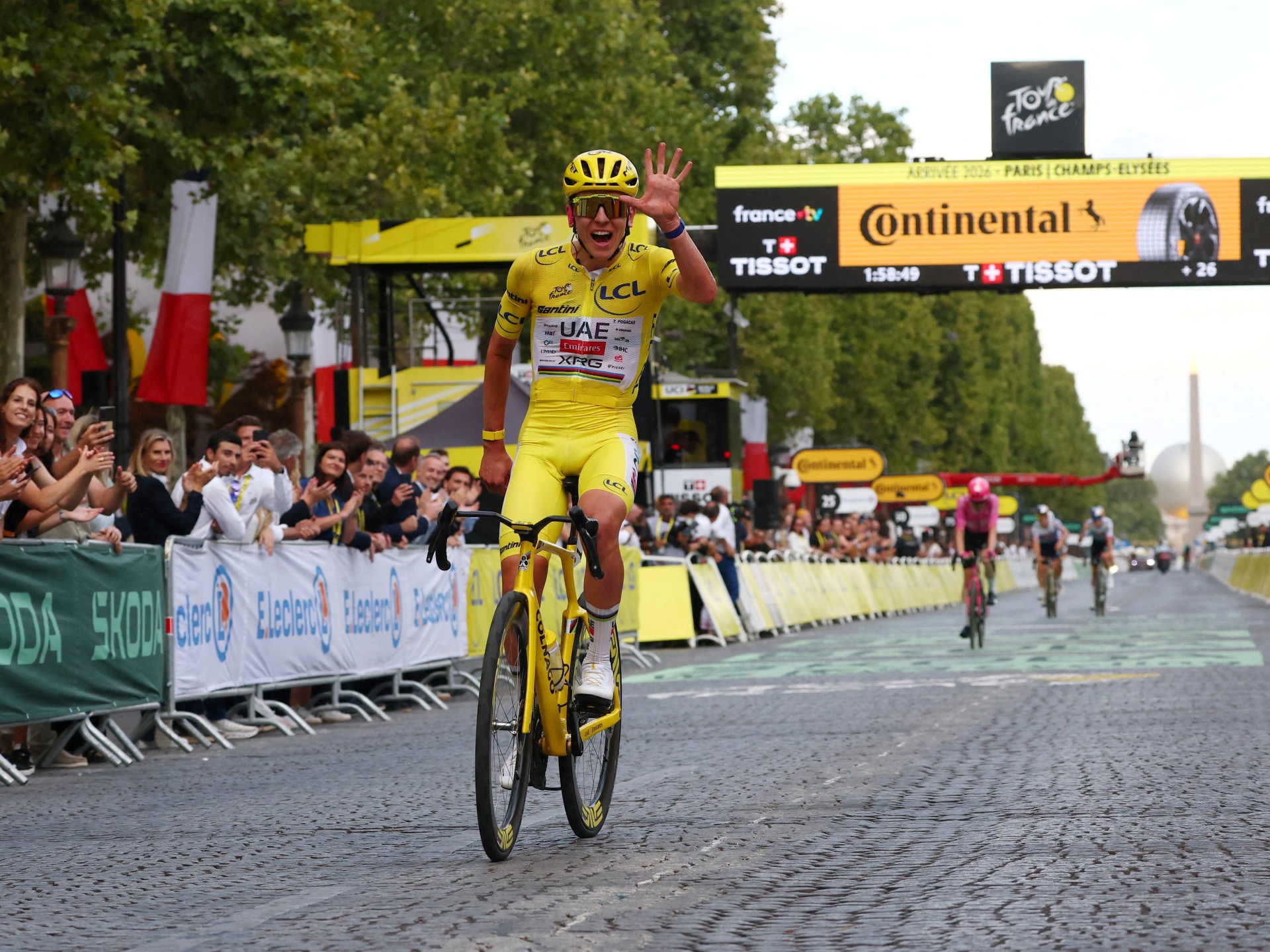Pogacar Wins 5th Tour de France as Wildfires Shorten Final Stage