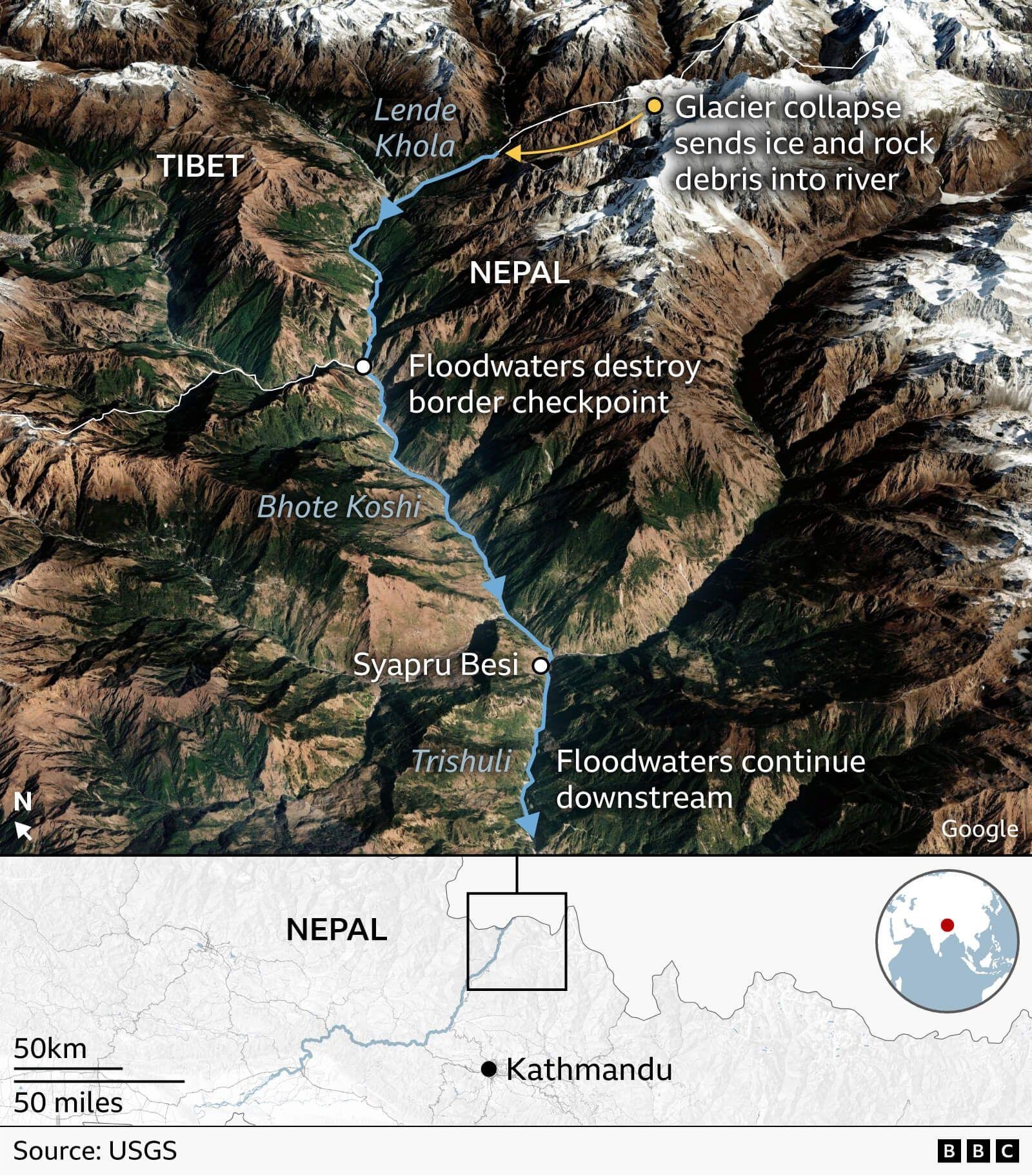 Glacier Collapse Likely Cause of Deadly Nepal-Tibet Floods